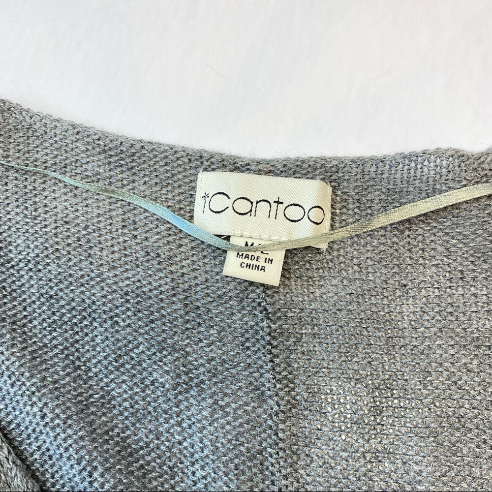 Cantoo asymmetrical Gray Cotton / Viscose Blend Knit Sleeveless Sweater Medium - Picture 14 of 15